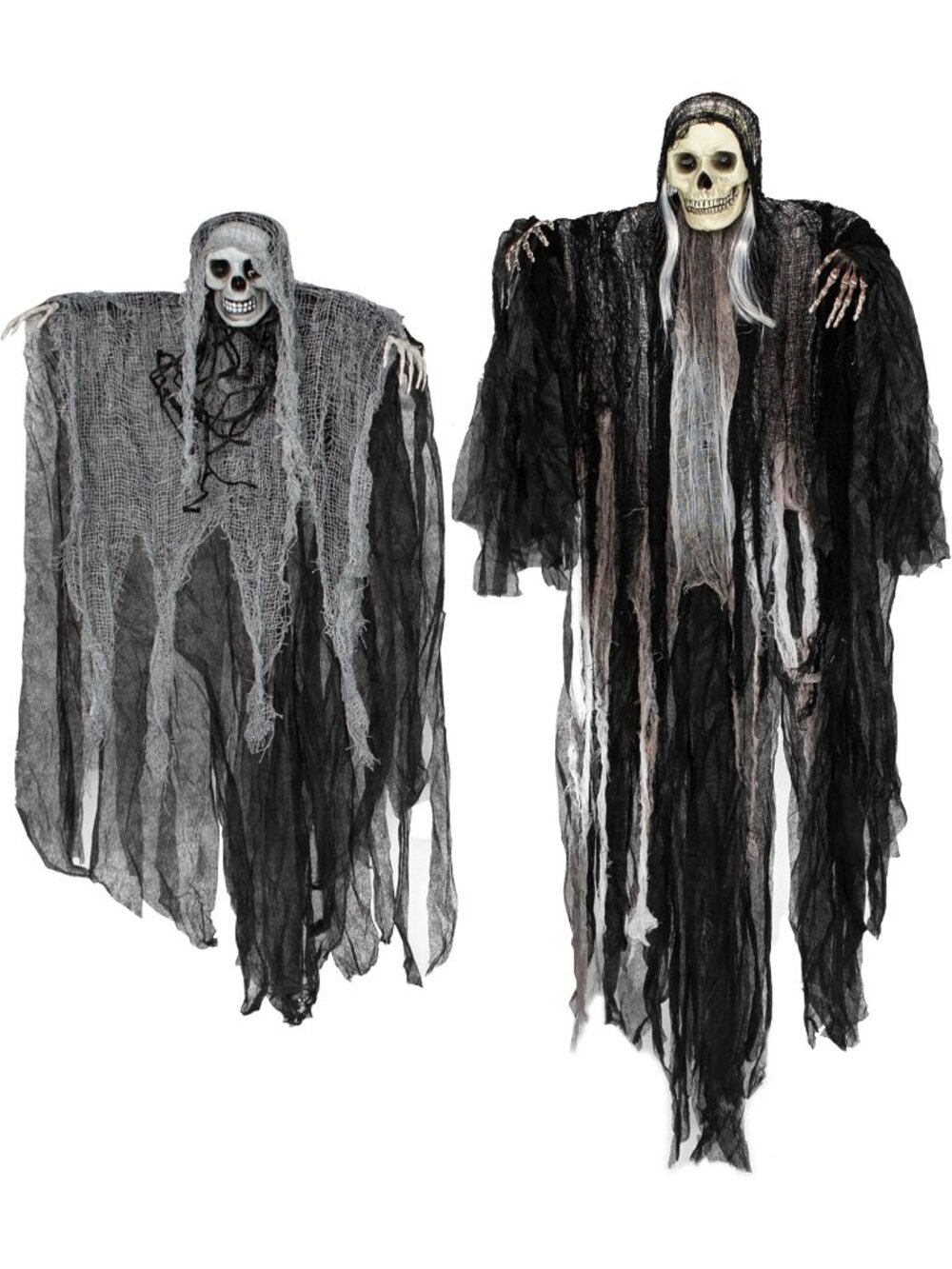 2 Pcs Halloween Hanging Grim Reaper Decor Halloween Hanging Skeleton Ghosts